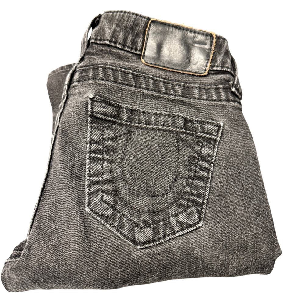 True Religion Jeans Womens 26 (26x28 ACTUAL) Halle Black Super Skinny Faded Wash